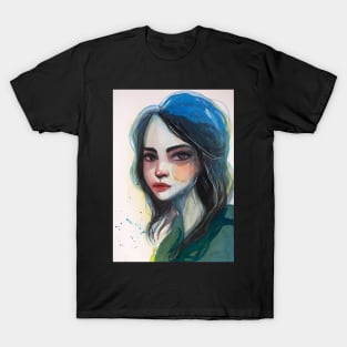 Watercolour portrait of a girl T-Shirt